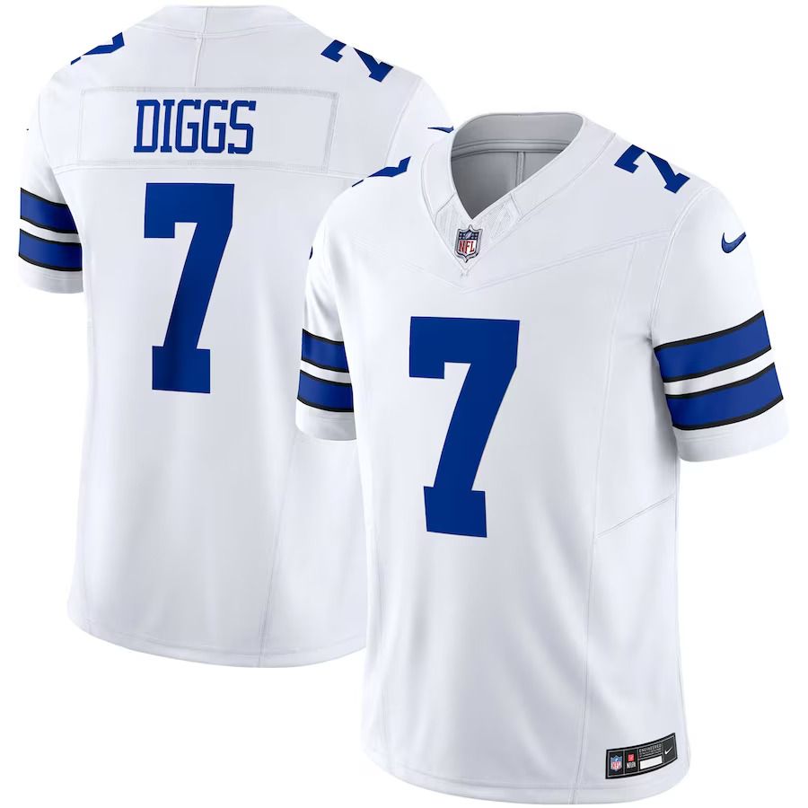 Men Dallas Cowboys 7 Trevon Diggs Nike White Vapor F.U.S.E. Limited NFL Jersey